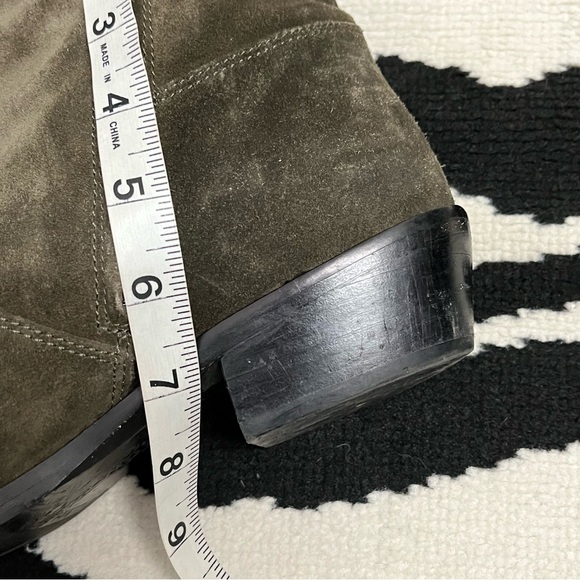 Via Spiga Olive Green Franka Suede Ankle Booties Size 10 - Picture 10 of 12